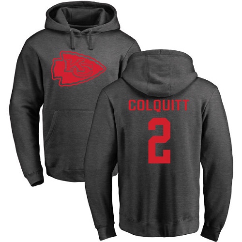 Men Kansas City Chiefs #2 Colquitt Dustin Ash One Color Pullover Hoodie